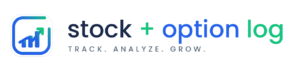 Stock option log logo white